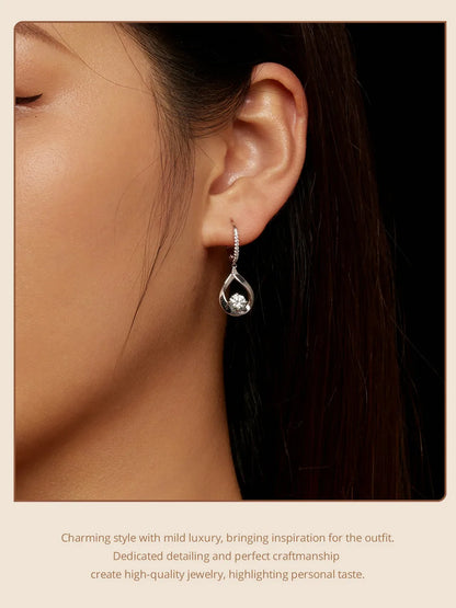 1CT Moissanite Waterdrop Necklace and Earrings – 925 Sterling Silver