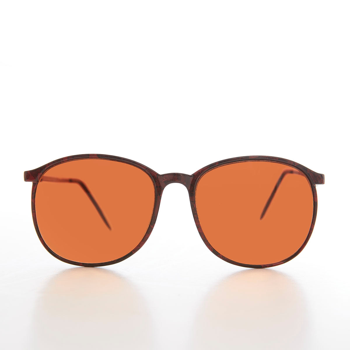 Round Preppy Sunglasses with Amber Lens