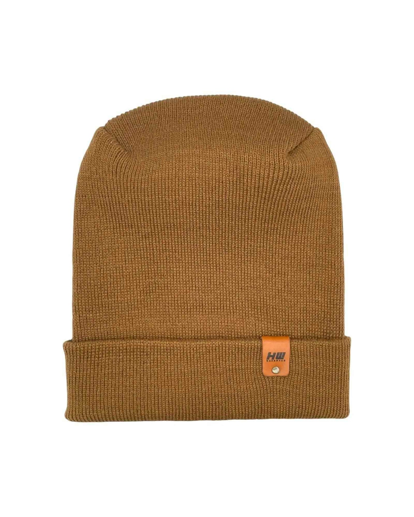 H-Stitch Cuffed Beanie – Patented Camel Brown, Made in USA