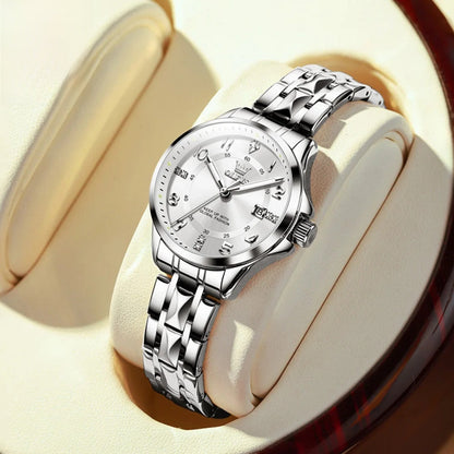 Women's Stainless Steel Two Tone Quartz Watch With Date