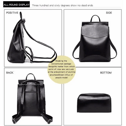 High-Quality Leather Backpack for Women and Teenage Girls
