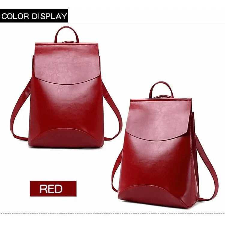 High-Quality Leather Backpack for Women and Teenage Girls