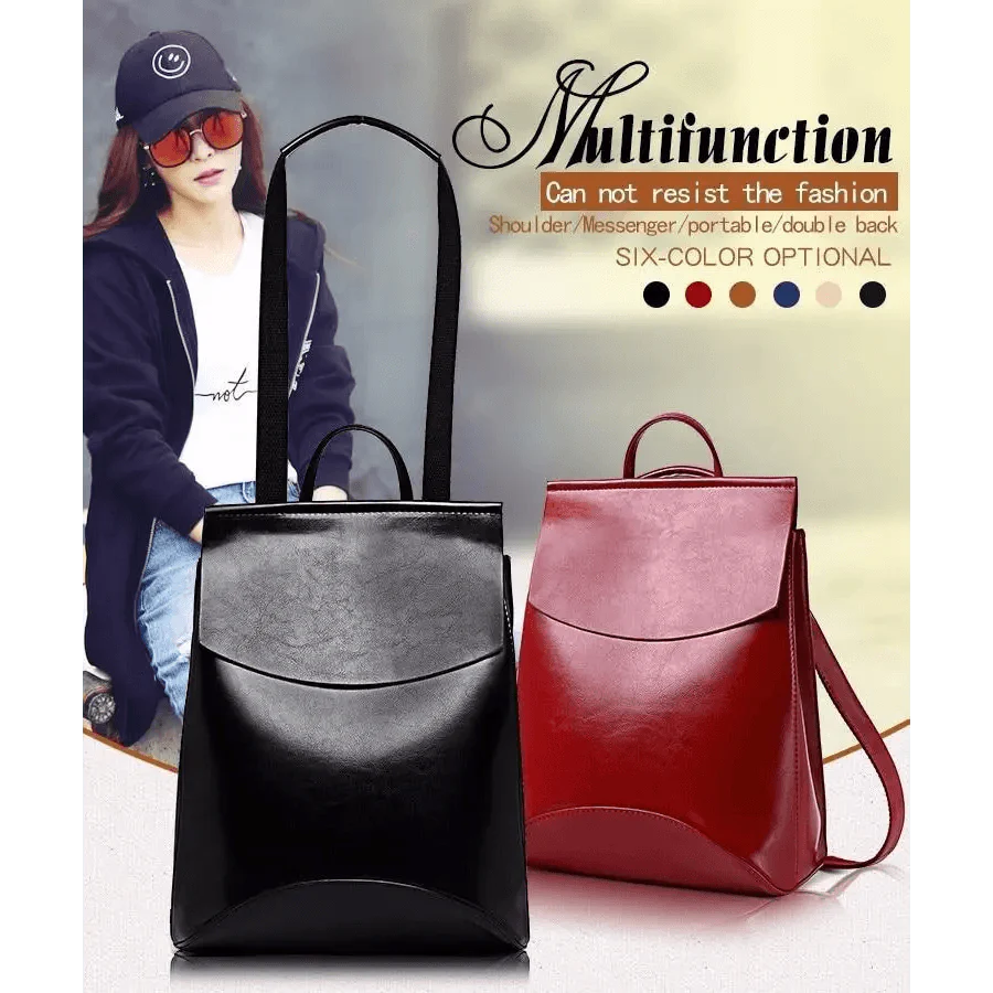 High-Quality Leather Backpack for Women and Teenage Girls