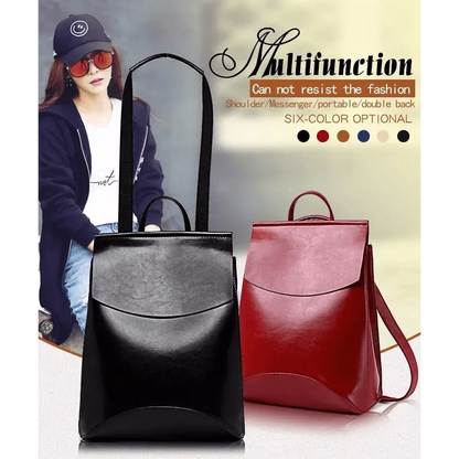 High-Quality Leather Backpack for Women and Teenage Girls