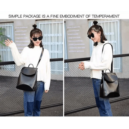 High-Quality Leather Backpack for Women and Teenage Girls