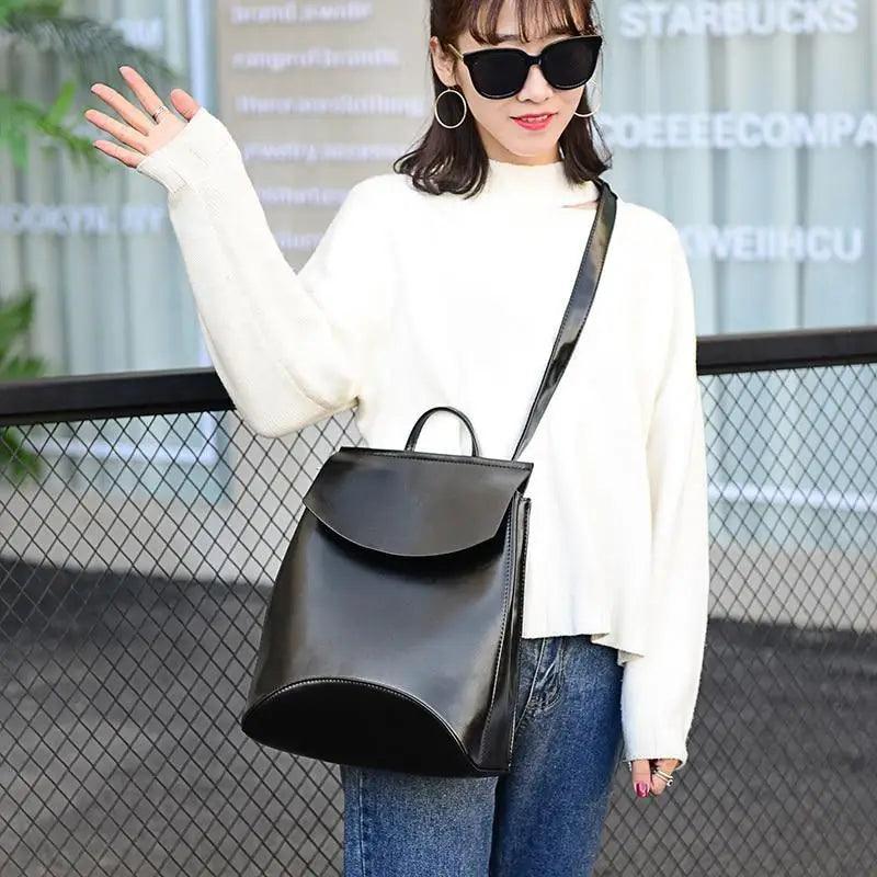 High-Quality Leather Backpack for Women and Teenage Girls