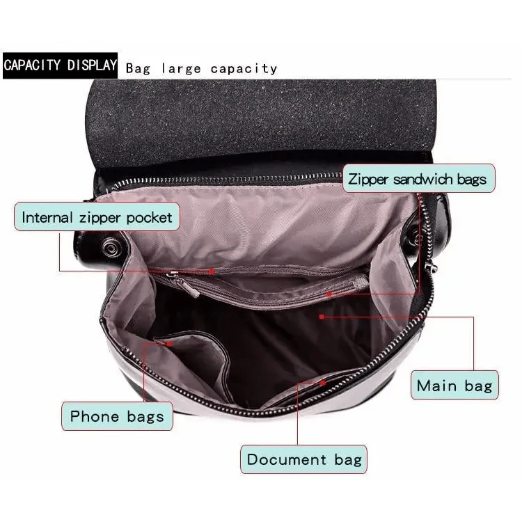 High-Quality Leather Backpack for Women and Teenage Girls