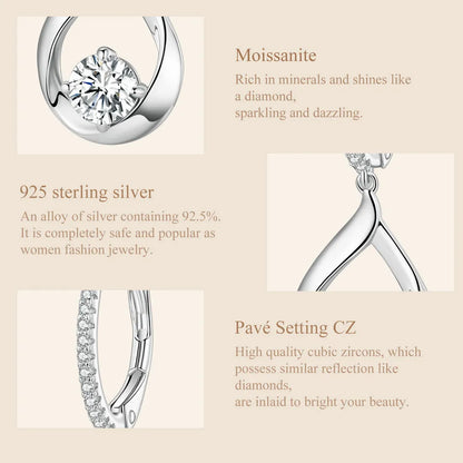 1CT Moissanite Waterdrop Necklace and Earrings – 925 Sterling Silver