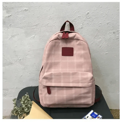 Casual Striped School Backpack for Women and Teenage Girls