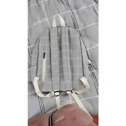 Casual Striped School Backpack for Women and Teenage Girls