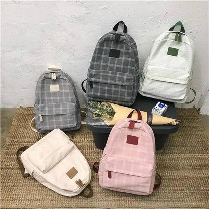 Casual Striped School Backpack for Women and Teenage Girls