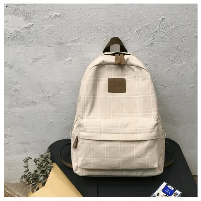 Casual Striped School Backpack for Women and Teenage Girls