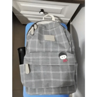 Casual Striped School Backpack for Women and Teenage Girls