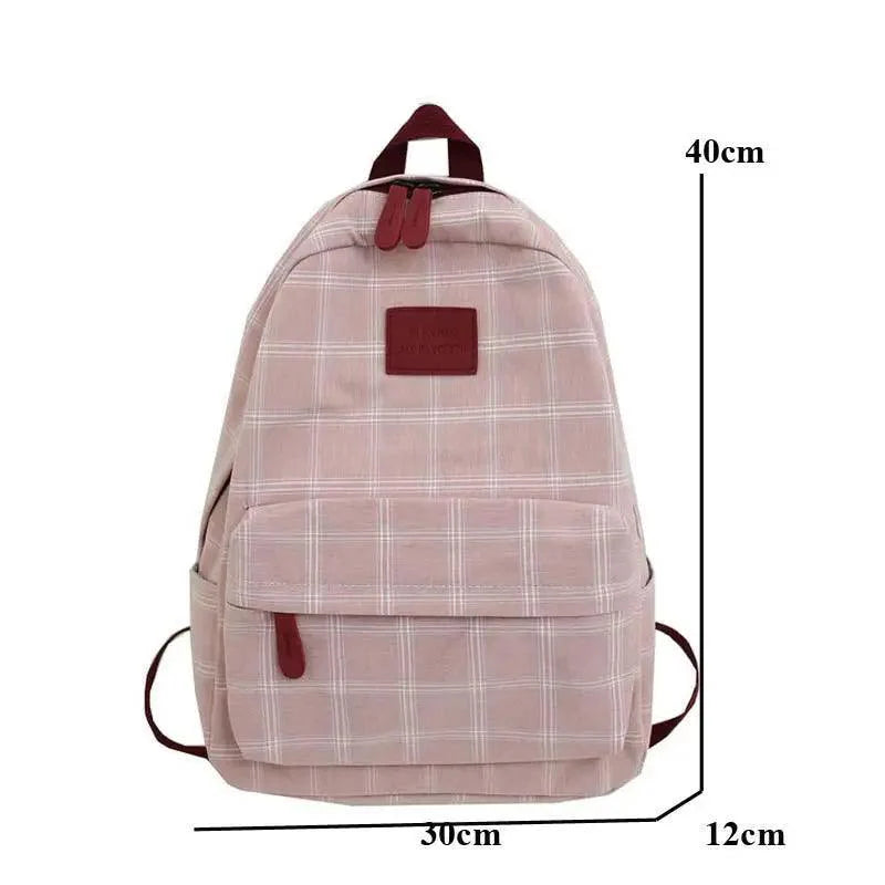 Casual Striped School Backpack for Women and Teenage Girls