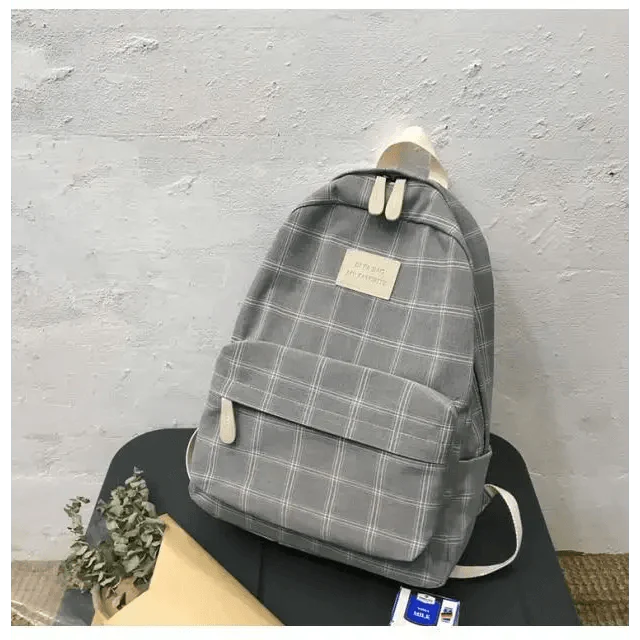 Casual Striped School Backpack for Women and Teenage Girls