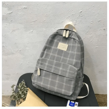 Casual Striped School Backpack for Women and Teenage Girls
