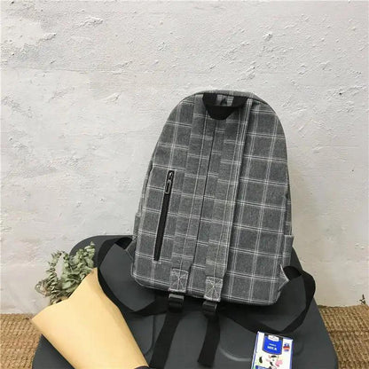 Casual Striped School Backpack for Women and Teenage Girls