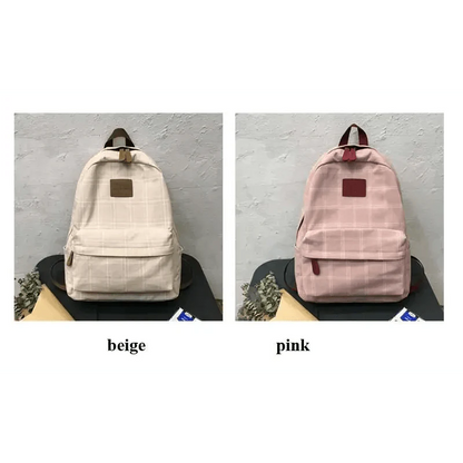 Casual Striped School Backpack for Women and Teenage Girls
