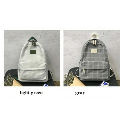 Casual Striped School Backpack for Women and Teenage Girls