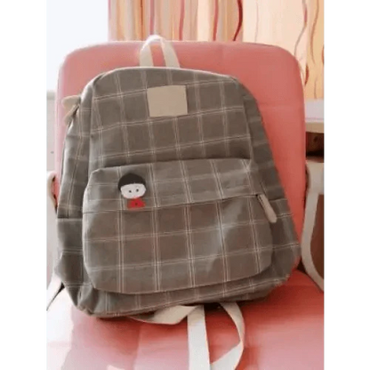 Casual Striped School Backpack for Women and Teenage Girls