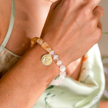 Quartet of Luck - Citrine & Selenite Bracelet of Serendipity