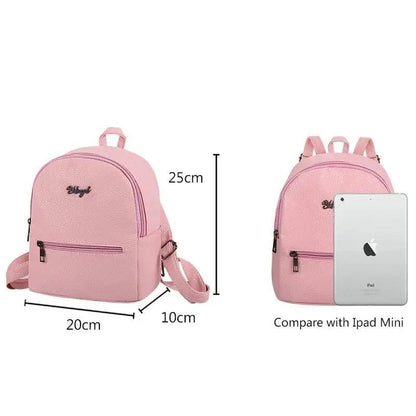 Simple Stylish Mini Solid Backpack for Women and Girls
