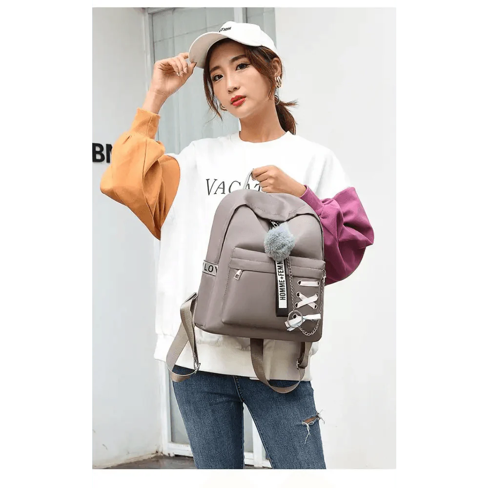 Vintage Waterproof Shoulder Backpack for Teenage Girls and Ladies